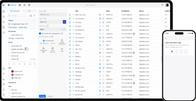 UniFi Network dashboard